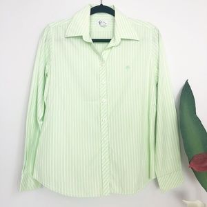 Lilly Pulitzer Green Button Down Striped Shirt